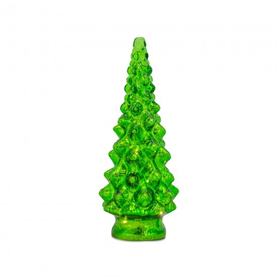 Led Tree (Set Of 3) 10"H, 13.25"H, 15.5"H Glass 3 Aa Batteries Not Included