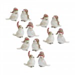 Bird W/Stocking Hat (Set Of 12) 3"H, 3"H, 3.5"H, 3.75"H Resin