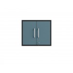 Eiffel 2-Piece Storage Garage Set in Matte Black and Aqua Blue