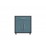 Eiffel 2-Piece Storage Garage Set in Matte Black and Aqua Blue