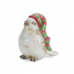 Bird W/Stocking Hat (Set Of 12) 3"H, 3"H, 3.5"H, 3.75"H Resin