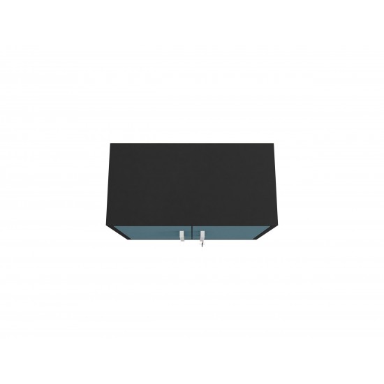 Eiffel 2-Piece Storage Garage Set in Matte Black and Aqua Blue
