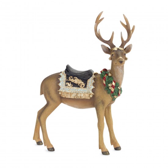 Deer (Set Of 2) 10"L x 9.5"H, 11.5"L x 15.75"H Resin