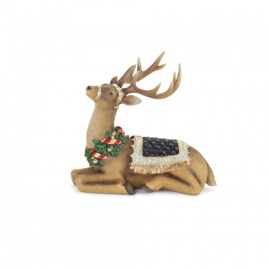 Deer (Set Of 2) 10"L x 9.5"H, 11.5"L x 15.75"H Resin