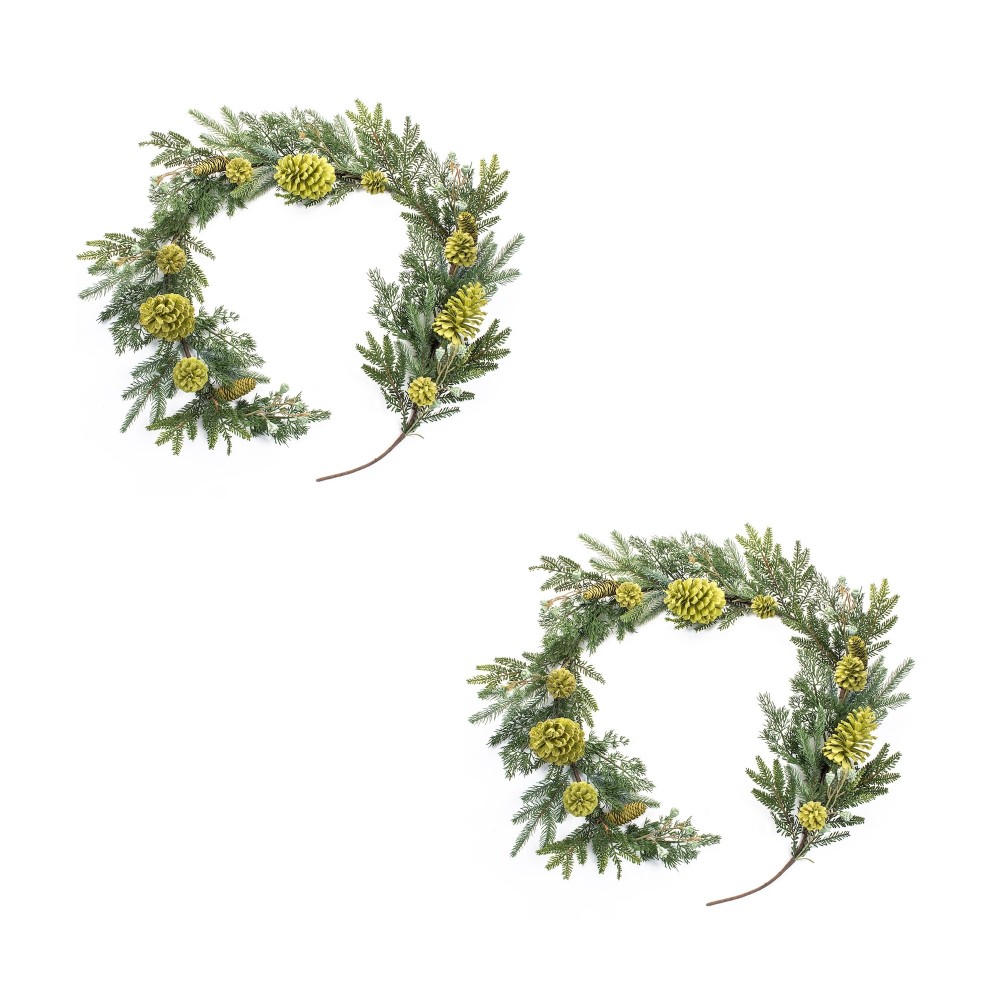 Mixed Pine Garland (Set Of 2) 6'L Pvc