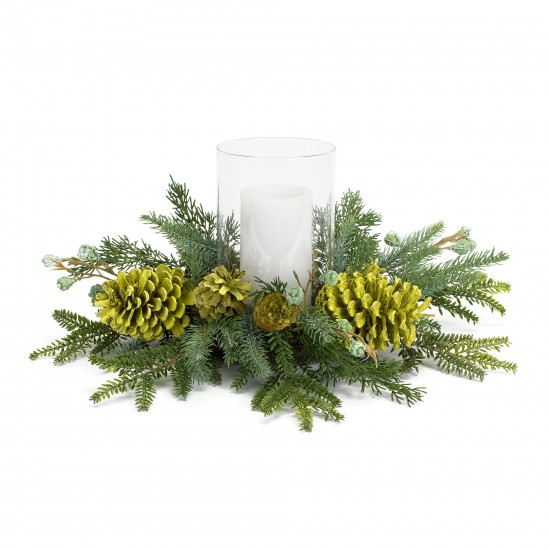 Mixed Pine Candle Holder 18"D x 7.75"H Pvc