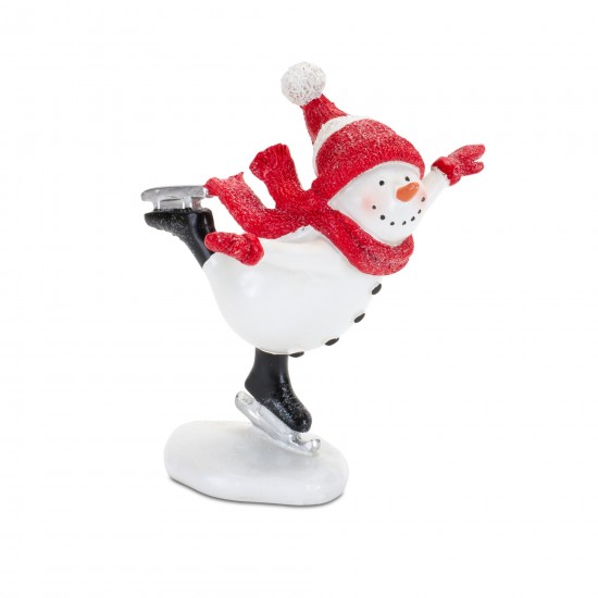 Snowman On Skates (Set Of 3) 4"H, 5"H, 5.5"H Resin