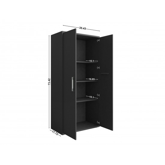 Eiffel Storage Cabinet in Matte Black (Set of 2)