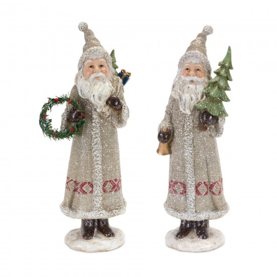 Santa (Set Of 2) 13.25"H Resin