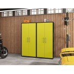 Eiffel Storage Cabinet in Matte Black and Yellow (Set of 2)