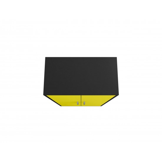 Eiffel Storage Cabinet in Matte Black and Yellow (Set of 2)