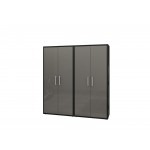 Eiffel Storage Cabinet in Matte Black and Grey (Set of 2)