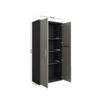 Eiffel Storage Cabinet in Matte Black and Grey (Set of 2)