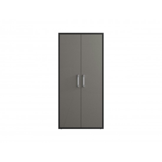 Eiffel Storage Cabinet in Matte Black and Grey (Set of 2)