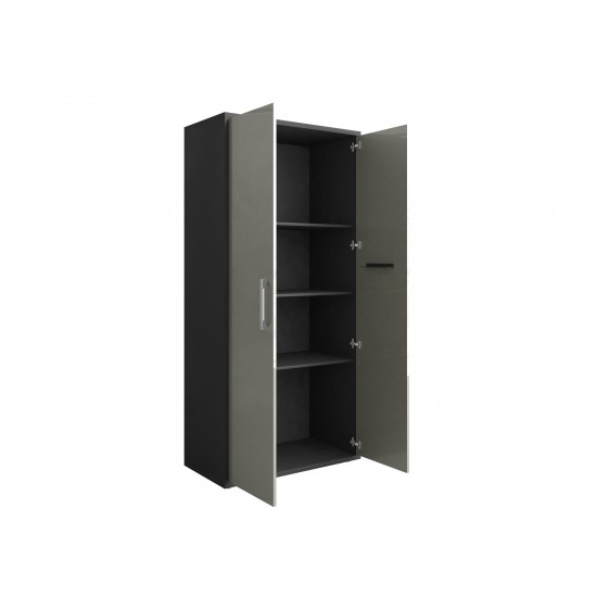 Eiffel Storage Cabinet in Matte Black and Grey (Set of 2)