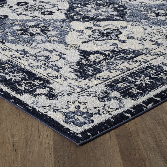 Totti Mosaic Navy/Gray 2x8 Oriental Rug