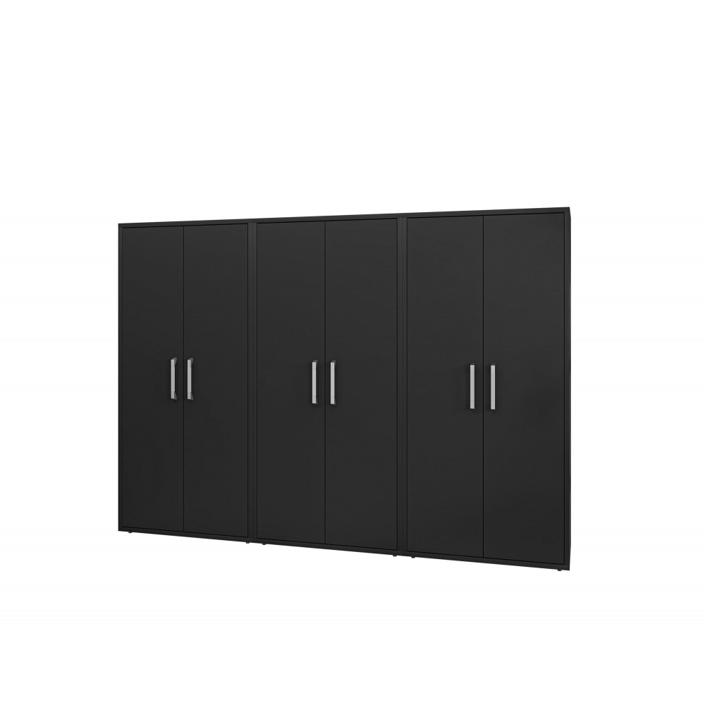 Eiffel Storage Cabinet in Matte Black (Set of 3)