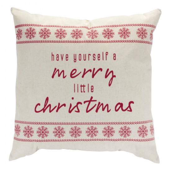 Merry Christmas Pillow 17"Sq Polyester