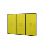 Eiffel Storage Cabinet in Matte Black and Yellow (Set of 3)