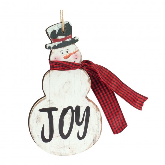 Joy And Noel Snowman Ornament (Set Of 6) 7.25"H Mdf