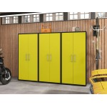 Eiffel Storage Cabinet in Matte Black and Yellow (Set of 3)