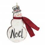 Joy And Noel Snowman Ornament (Set Of 6) 7.25"H Mdf