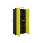 Eiffel Storage Cabinet in Matte Black and Yellow (Set of 3)