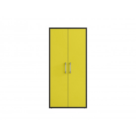 Eiffel Storage Cabinet in Matte Black and Yellow (Set of 3)