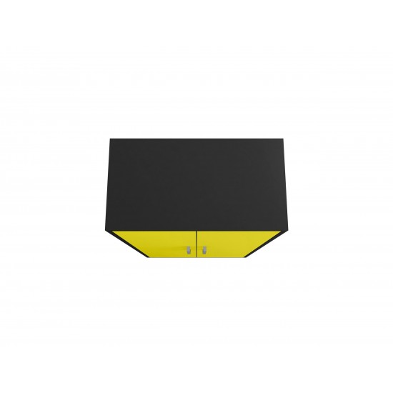 Eiffel Storage Cabinet in Matte Black and Yellow (Set of 3)