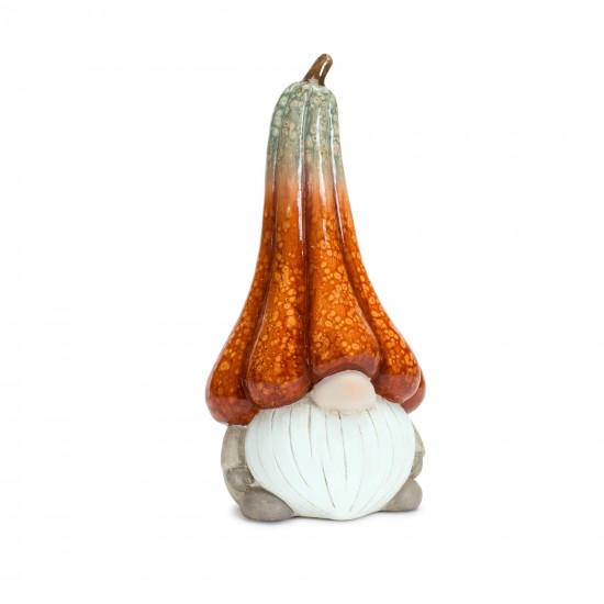 Gnome W/Pumpkin Hat (Set Of 2) 6.5"H, 11"H Terra Cotta