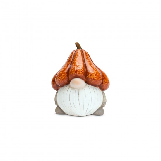 Gnome W/Pumpkin Hat (Set Of 2) 6.5"H, 11"H Terra Cotta