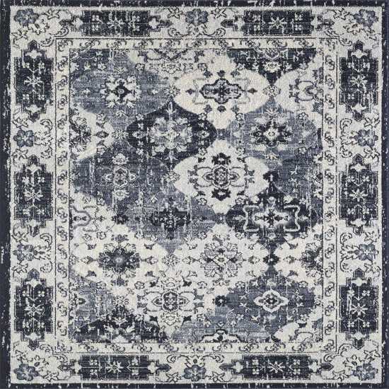 Totti Mosaic Navy/Gray 9x12 Oriental Rug