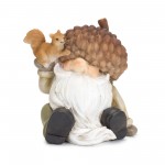 Gnome W/Acorn Hat (Set Of 2) 4"H Resin