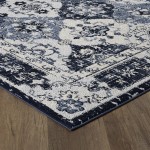 Totti Mosaic Navy/Gray 9x12 Oriental Rug