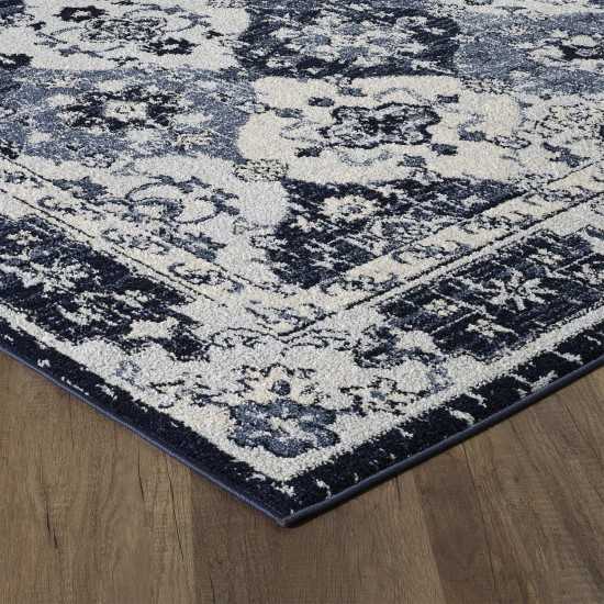 Totti Mosaic Navy/Gray 9x12 Oriental Rug