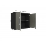 Eiffel Floating Garage Cabinet in Matte Black and Grey (Set of 2)
