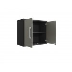 Eiffel Floating Garage Cabinet in Matte Black and Grey (Set of 2)
