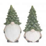 Gnome W/Tree Hat (Set Of 2) 11.25"H Terra Cotta