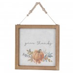 Pumpkin Frame (Set Of 2) 11.75"Sq Mdf/Paper