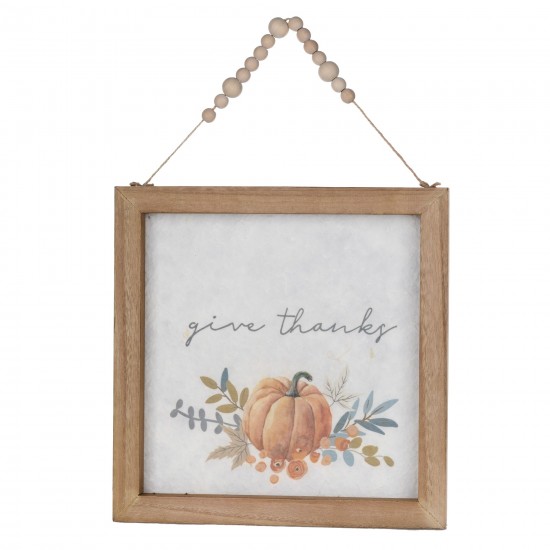 Pumpkin Frame (Set Of 2) 11.75"Sq Mdf/Paper