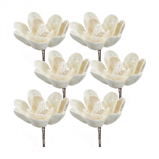 Magnolia Stem (Set Of 6) 20"H Velvet, White