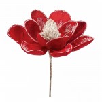 Magnolia Stem (Set Of 6) 20"H Velvet, Red