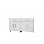 Eiffel Mobile Garage Cabinet in White (Set of 2)