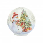 Led Snowman And Tree Globe (Set Of 2) 6"H, 7"H Glass