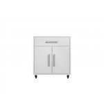 Eiffel Mobile Garage Cabinet in White (Set of 2)