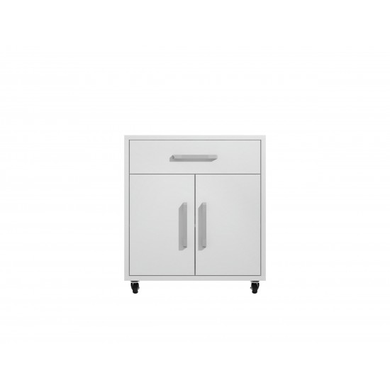 Eiffel Mobile Garage Cabinet in White (Set of 2)