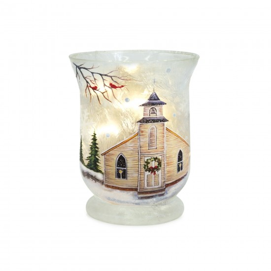 Church Votive Holder (Set Of 6) 3"D x 3.25"H Glass