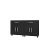 Eiffel Mobile Garage Cabinets in Matte Black (Set of 2)