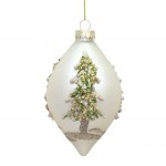 Ornament (Set Of 6) 5"H, 6"H Glass, Green, Gold, Silver