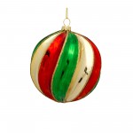 Ornament (Set Of 6) 5"H, 6"H Glass, Red, Gold, Green